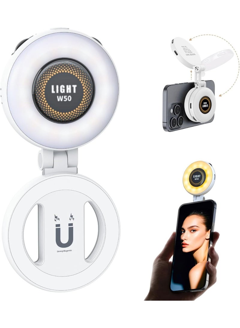 YelaJoy Magnetic Portable Selfie Light for iPhone - Phone Ring Light Rechargeable for Camera Picture Make up Photos Video Conferences LED Selfie Ring Fill Light TikTok/Zoom Calls/Video Conference - Image 1